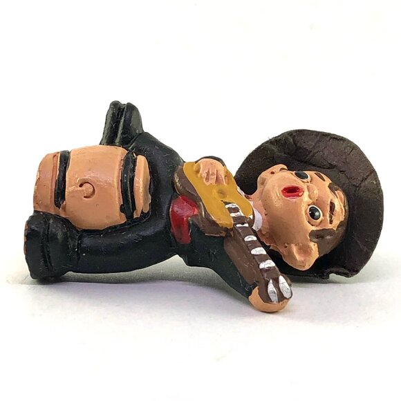 Vintage Spanish Terra Cotta Mud People Figurine Guitar Player Folk Dancing Clay - Picture 11 of 12